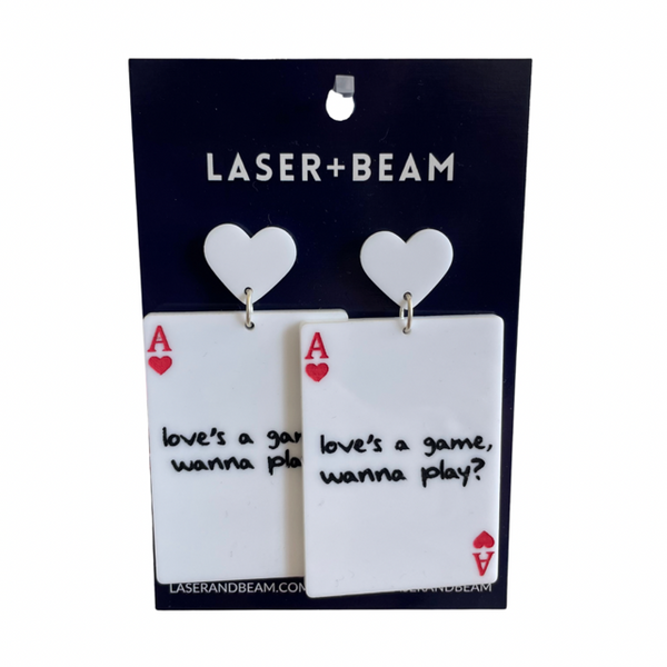 Taylor Swift Earrings - Love's a Game White Etched Statement Acrylic Earrings