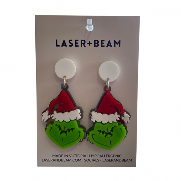 Christmas Earrings - The Grinch Statement Acrylic Dangles