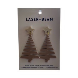 Christmas Earrings - Nude Christmas Tree Statement Acrylic Dangles