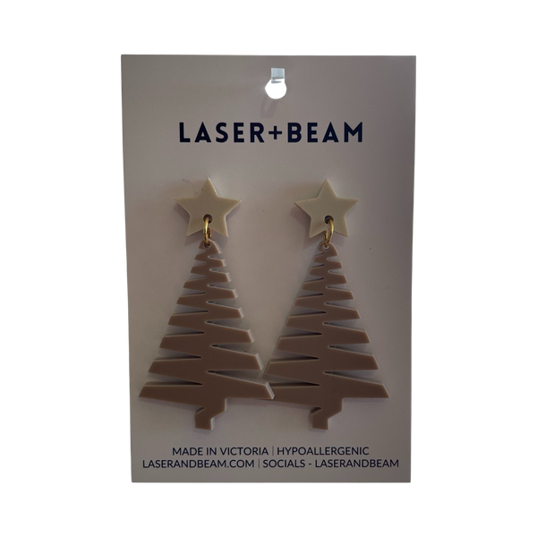 Christmas Earrings - Nude Christmas Tree Statement Acrylic Dangles