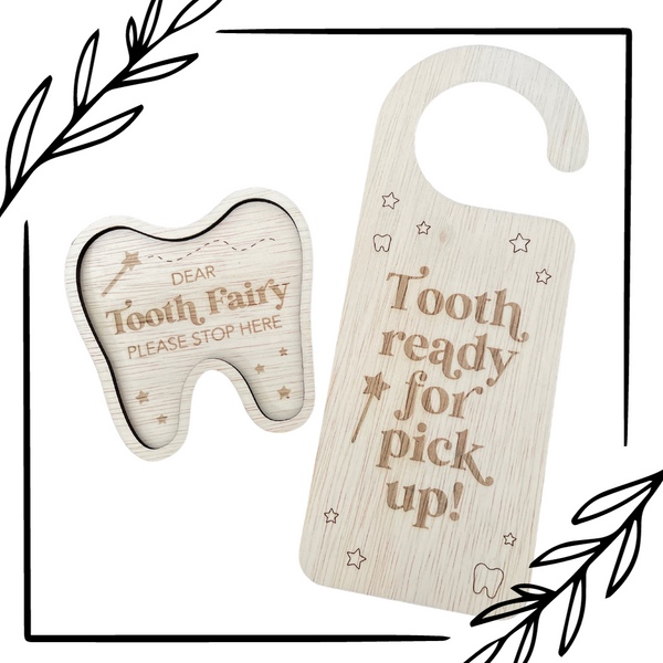 Tooth Fairy Bundle | Tooth Fairy Tray Tooth Fairy Door Hanger | Tooth fairy keepsake